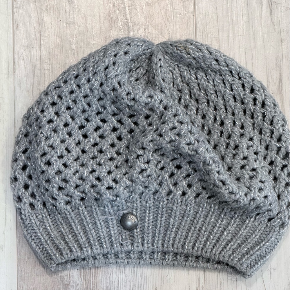 Billabong Silver Button Gray Knit Hat